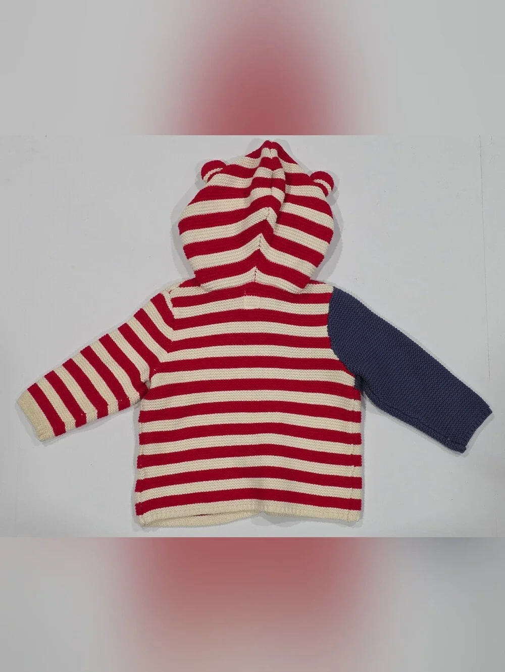 GAP Red White and Blue Striped American Flag Knit Hoodie